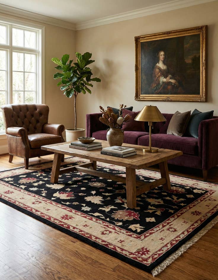 Detail image of 5' 1 x 7' 5  Hand Knotted Ziegler Wool Rug