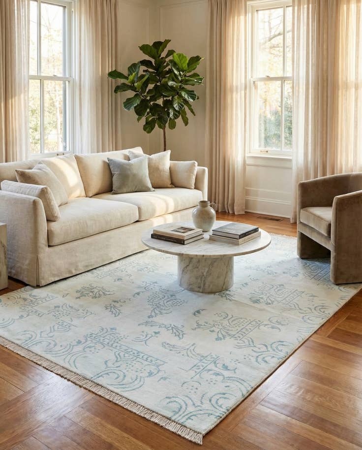 Detail image of 5' 7 x 7' 10 Hand Knotted Darya Wool Rug