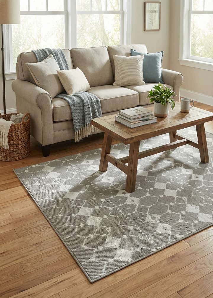 4' x 6' Easy-Clean Trellis Indoor / Outdoor Rug