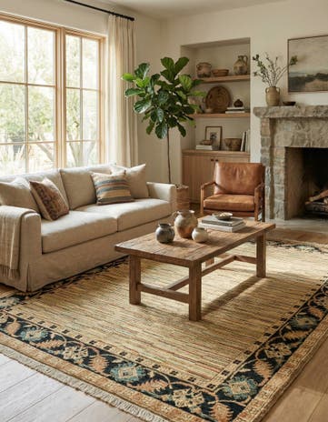 4' 8 x 6' 5 Hand Knotted Kashkuli Gabbeh Oriental Wool Rug