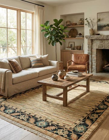 4' 8 x 6' 5 Hand Knotted Kashkuli Gabbeh Oriental Wool Rug