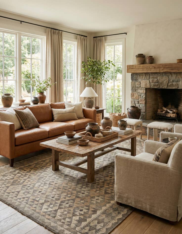 Detail image of 6' 8 x 9' 8  Hand Woven Kilim Maymana Wool Rug