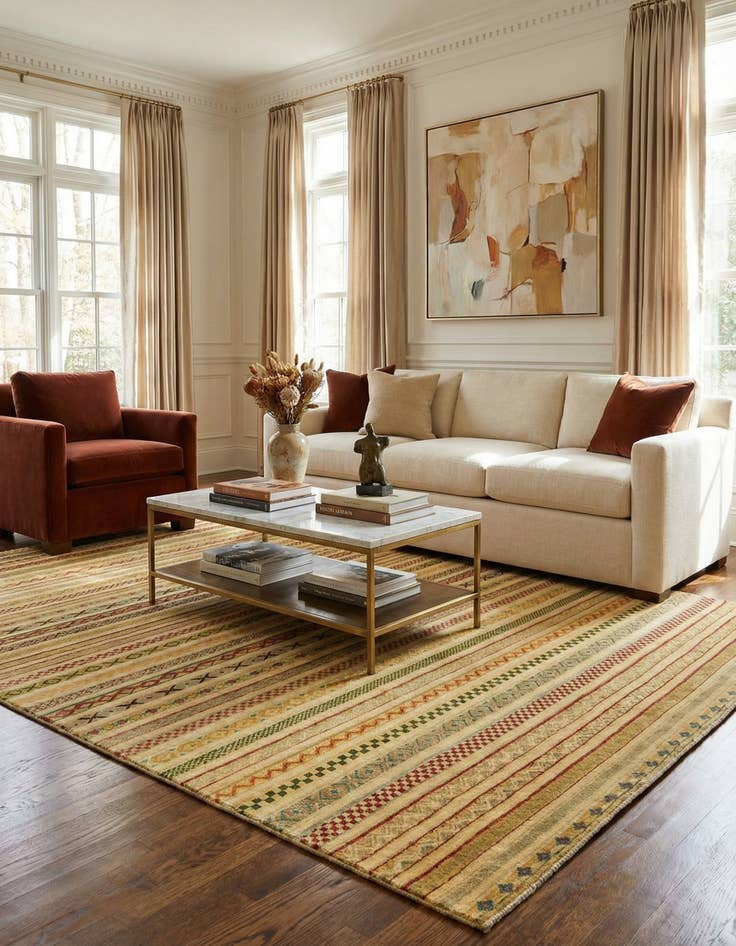 Detail image of 5' 9 x 7' 8  Hand Knotted Modern Ziegler Rug