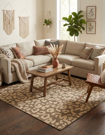 Brown Dunes Square Rug
