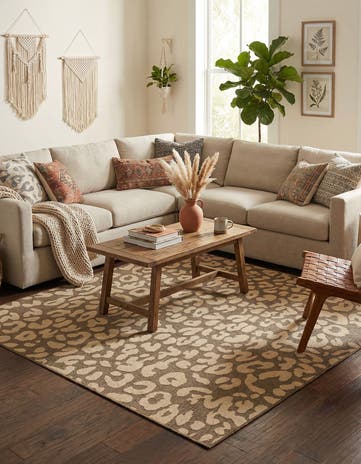 Brown Dunes Square Rug
