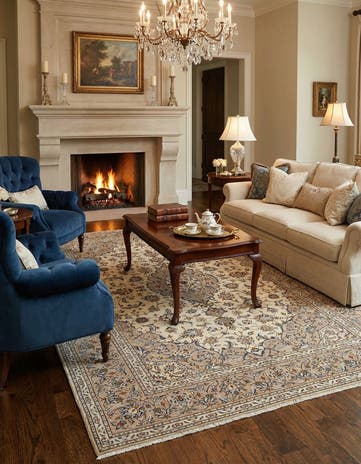 6' 6 x 9' 9 Kashan Wool Rug