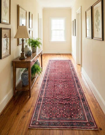 5' x 9' 6 Hand Knotted Hossainabad Persian Wool Runner Rug