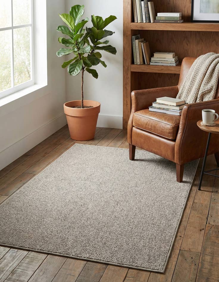 Detail image of  4' 1 x 6' 1  Washable Solid Indoor / Outdoor Rug