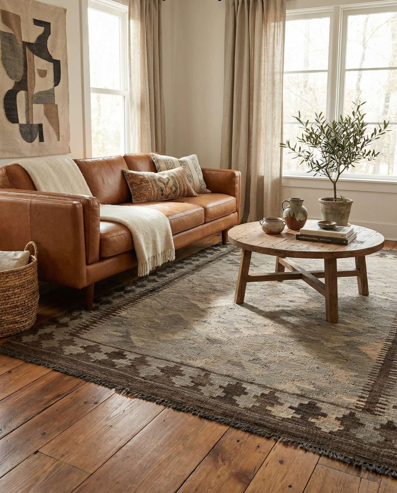 3' 10 x 6' Hand Woven Kilim Maymana Wool Rug