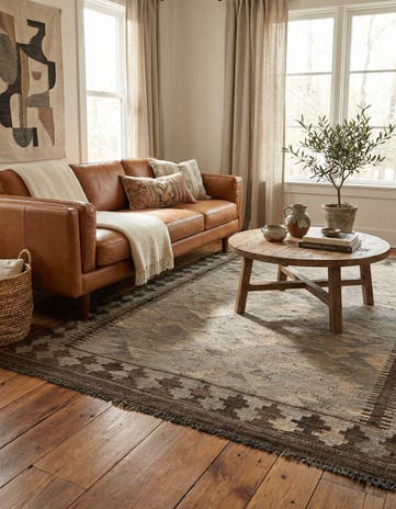 3' 10 x 6' Hand Woven Kilim Maymana Wool Rug