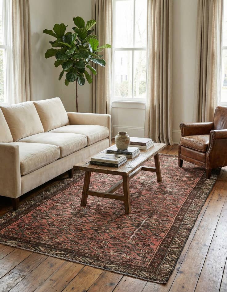 Detail image of 4' 4 x 8' 10  Hand Knotted Ultra Vintage Persian Wool Runner Rug