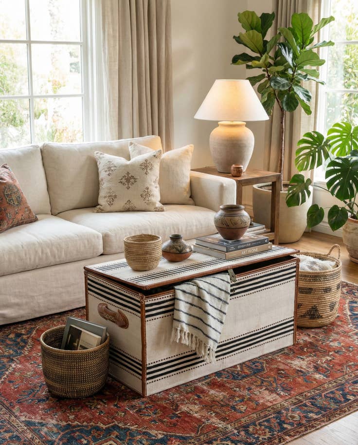 Detail image of 1' 6 x 3' 1 Hand Knotted Furniture Trunk