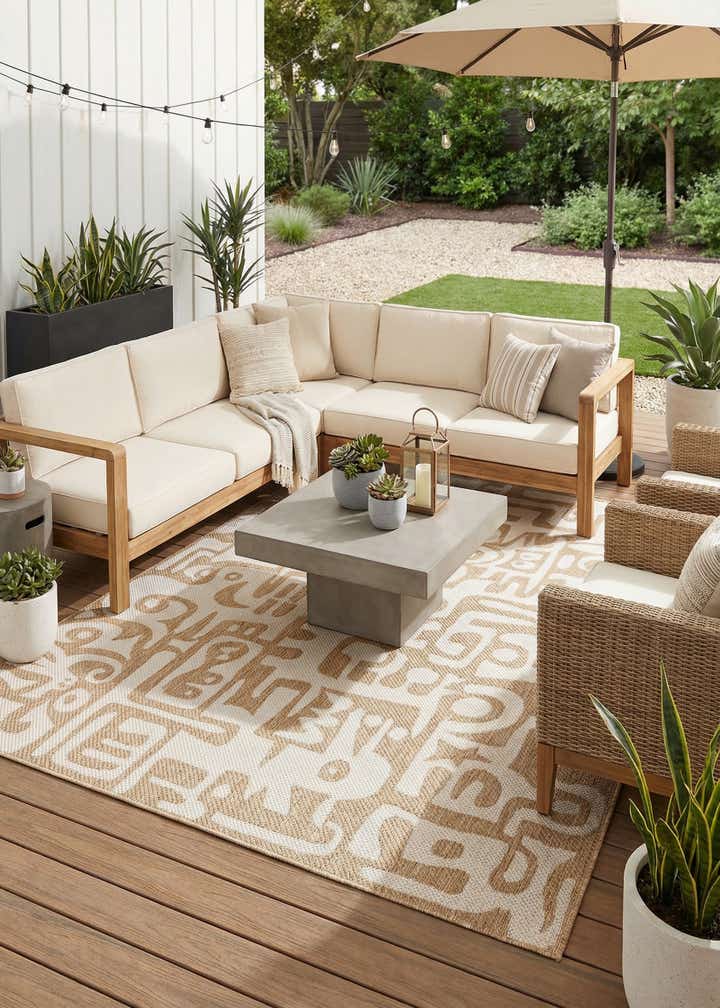 6' x 9' Easy-Clean Modern Indoor / Outdoor Rug