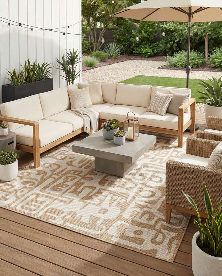 6' x 9' Easy-Clean Modern Indoor / Outdoor Rug
