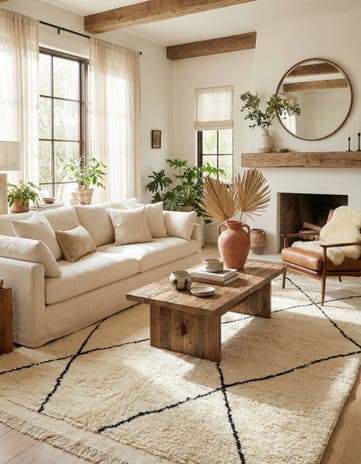 6' 4 x 9' 7 Hand Knotted Moroccan Wool Rug