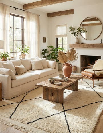 6' 4 x 9' 7 Hand Knotted Moroccan Wool Rug