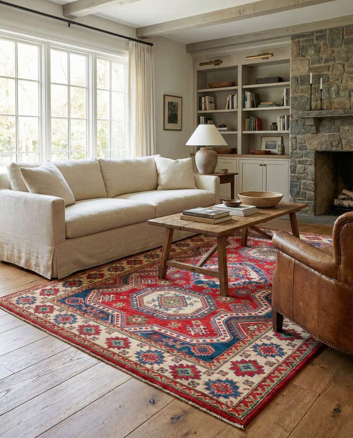 6' 6 x 9' 9 Hand Knotted Kazak Rug