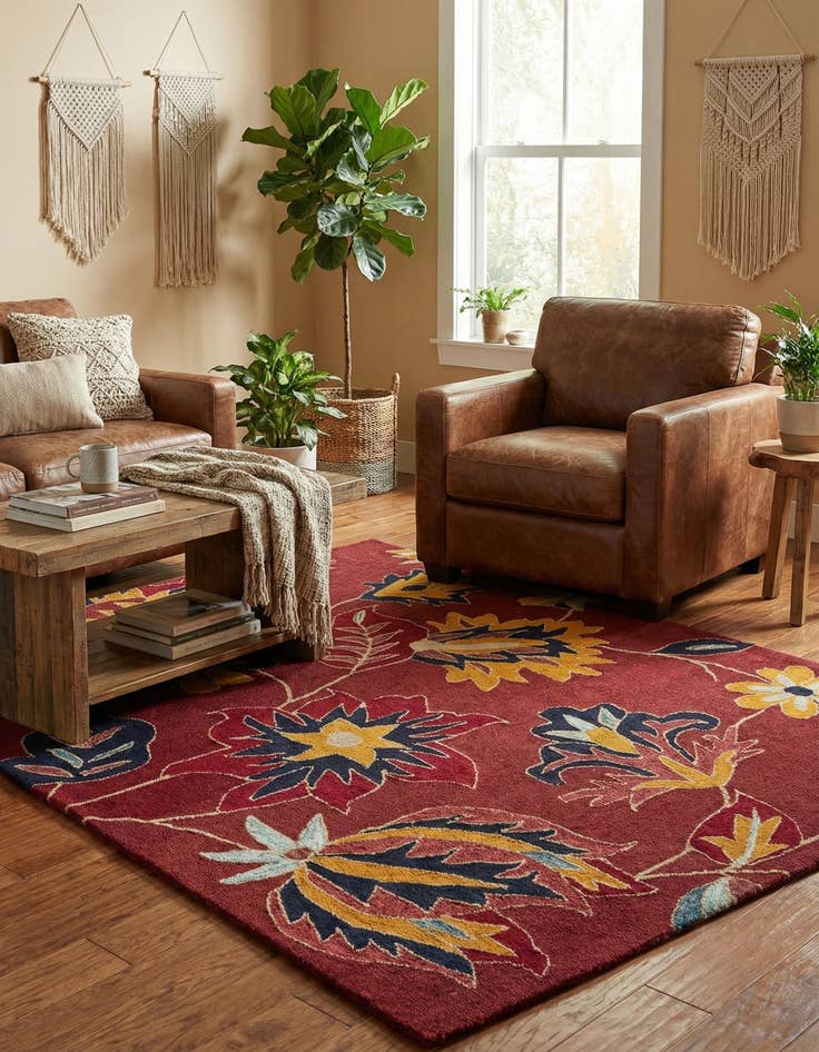 Detail image of 5' x 8' Agra Wool Rug