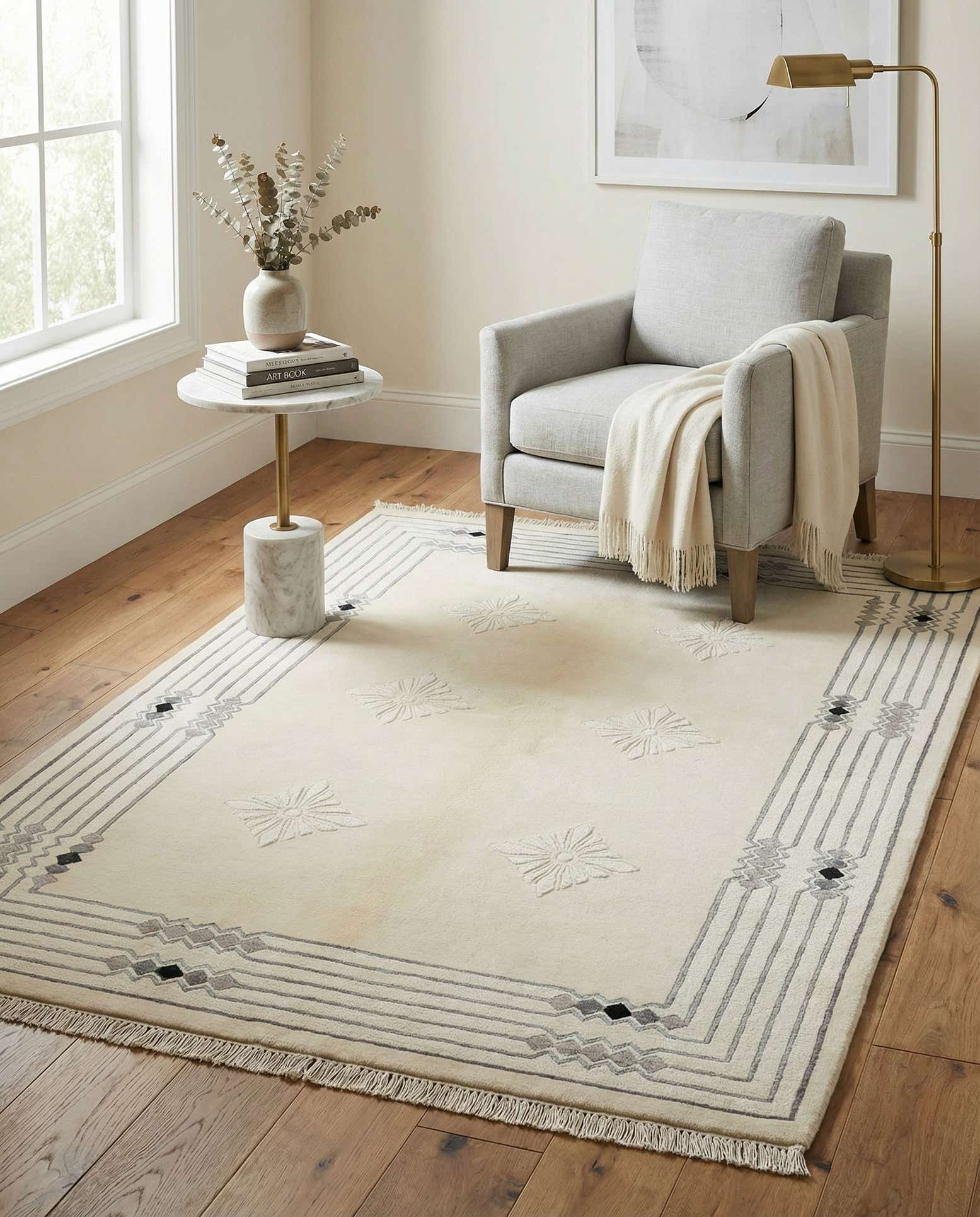 3' 11 x 5' 11 Hand Knotted Darya Wool Rug