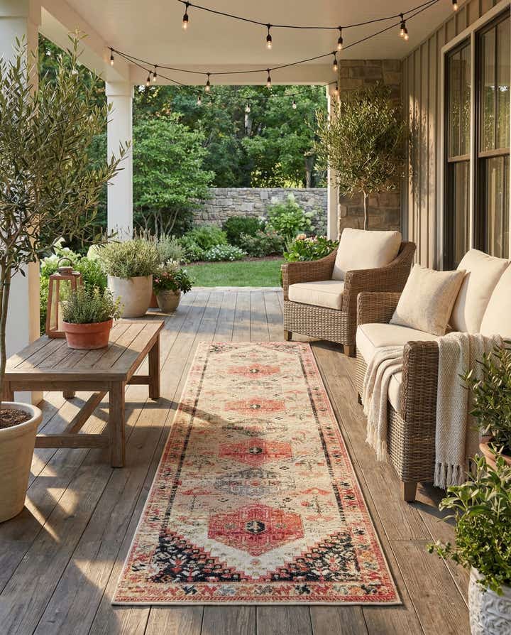 2' 7 x 12' Easy-Clean Traditional Indoor / Outdoor Runner Rug