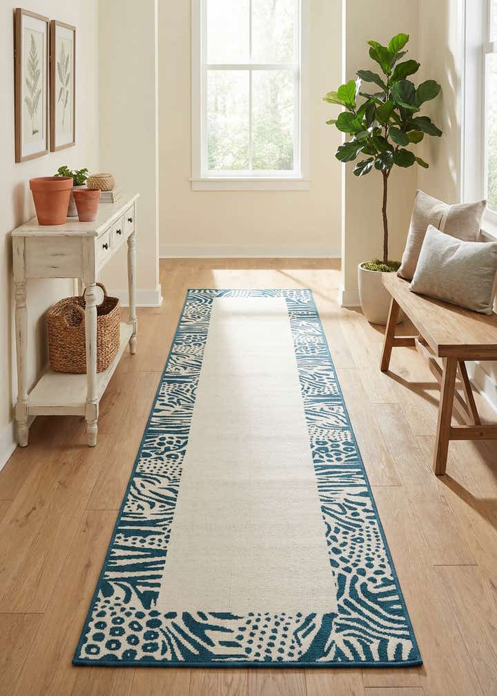 2' 7 x 12' Easy-Clean Safari Indoor / Outdoor Runner Rug