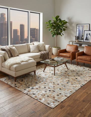 5' 3 x 7' 5 Cowhide Stocks Rug