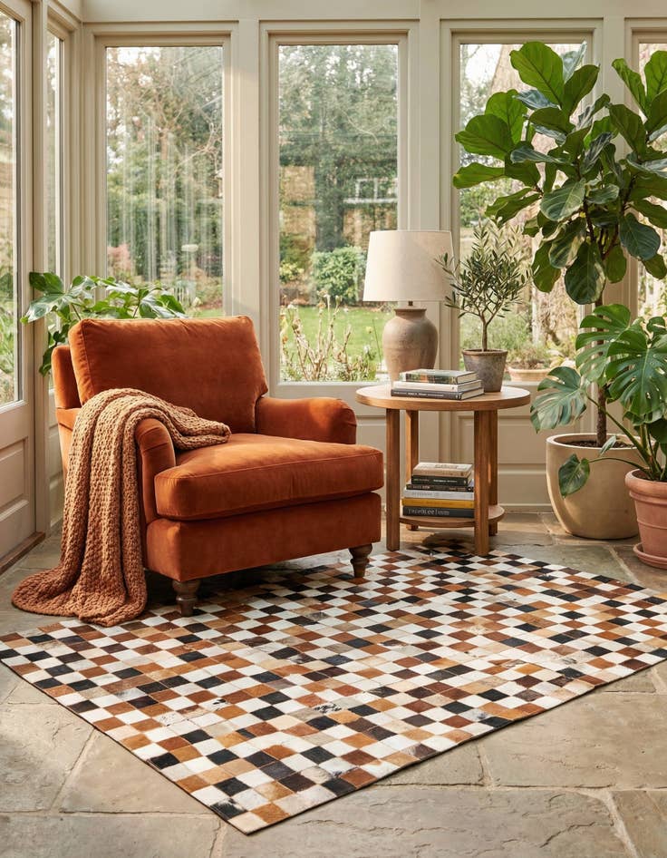 Detail image of  5' 1 x 7' 10 Cowhide Rug