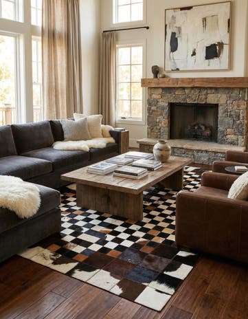 5' x 8' Cowhide Leather Rug