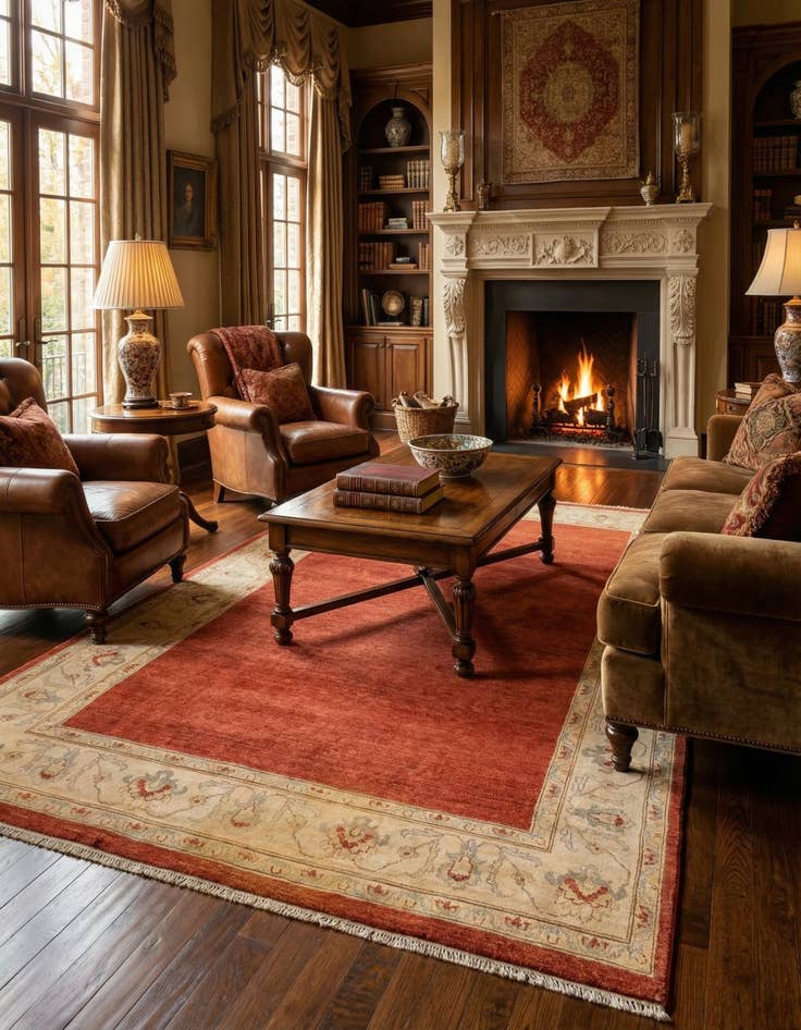 Detail image of  6' 8 x 9' 10  Hand Knotted Peshawar Ziegler Rug