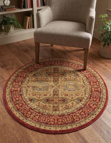 Red Mamluk Round Rug