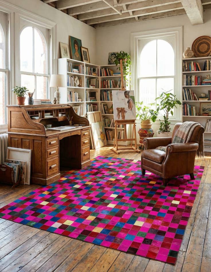 Detail image of 7' 11 x 9' 10 Cowhide - Patchwork Rug