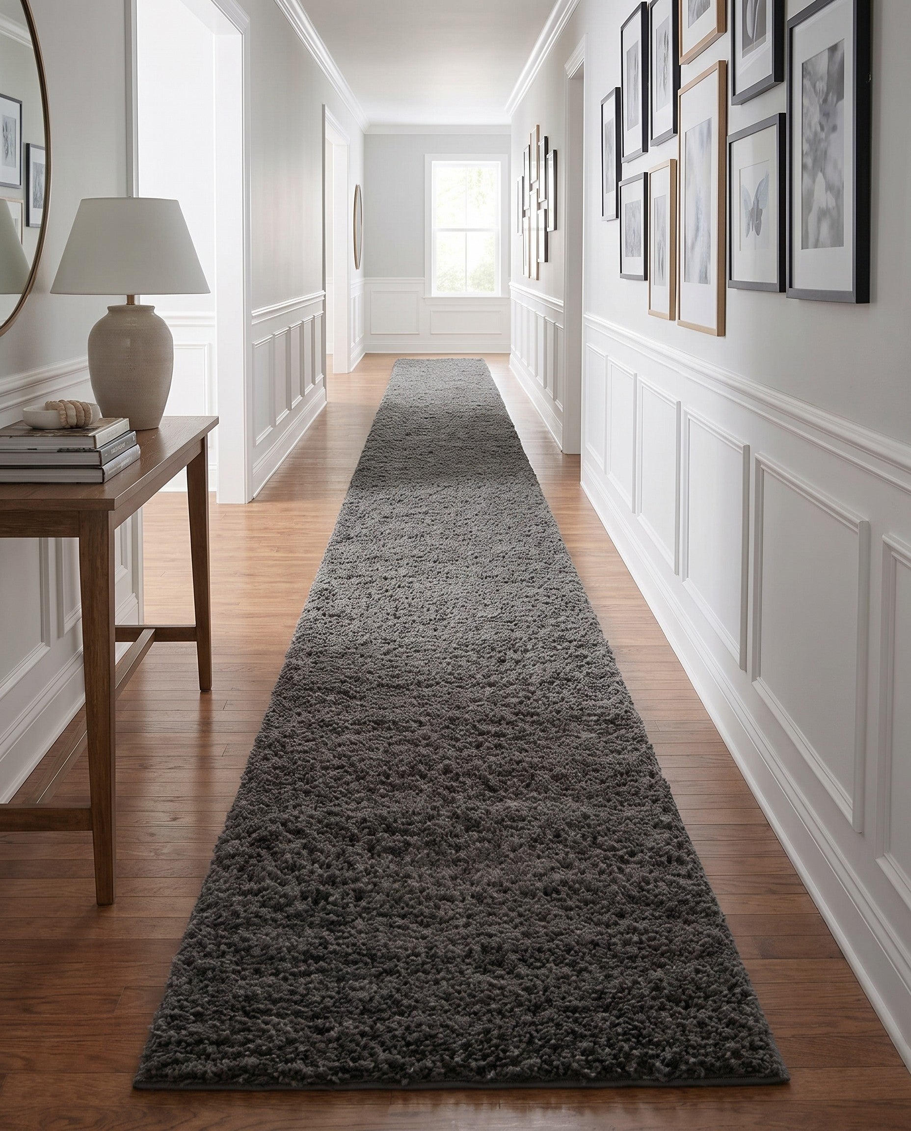 2' 7 x 19' 8 Solid Shag Runner Rug