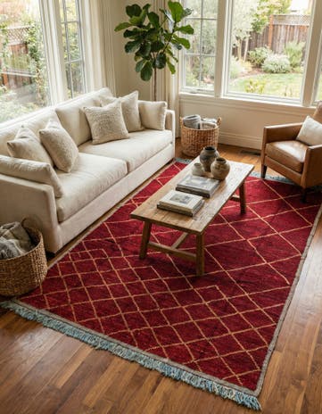 6' 4 x 9' 1 Hand Knotted Moroccan Wool Rug