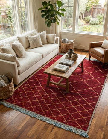 6' 4 x 9' 1 Hand Knotted Moroccan Wool Rug