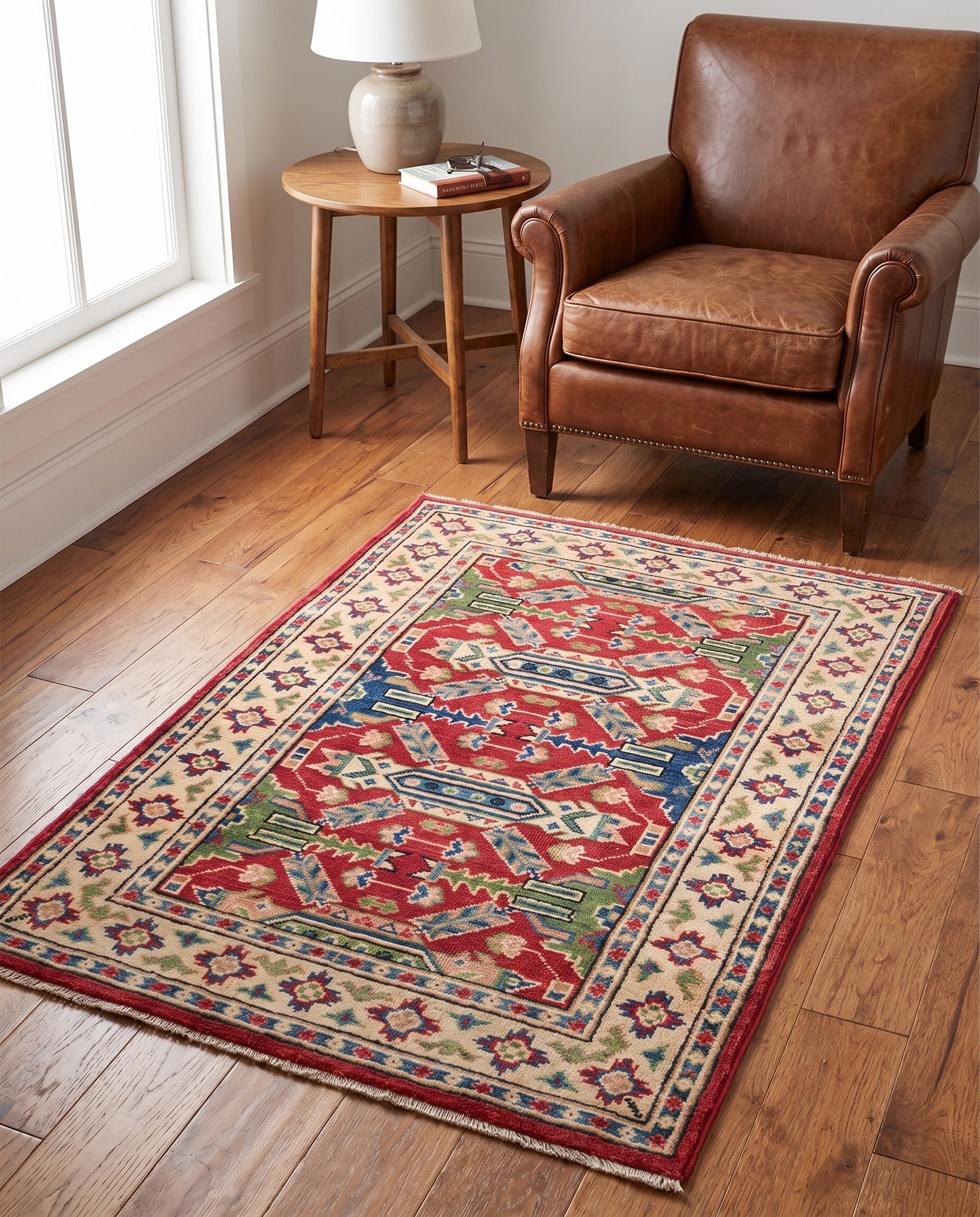 2' 7 x 3' 8 Hand Knotted Kazak Rug