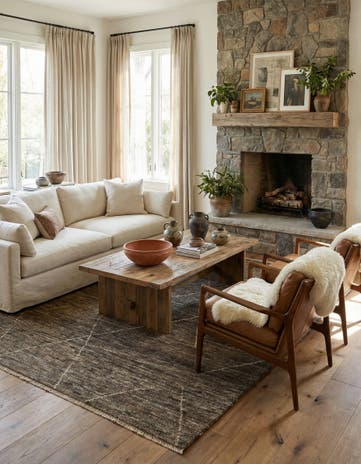 4' 8 x 6' 8 Hand Knotted Moroccan Wool Rug