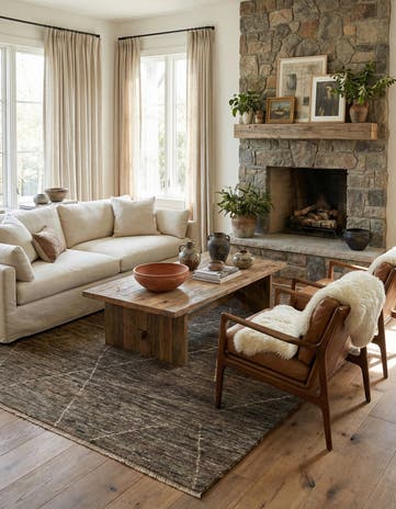 4' 8 x 6' 8 Hand Knotted Moroccan Wool Rug
