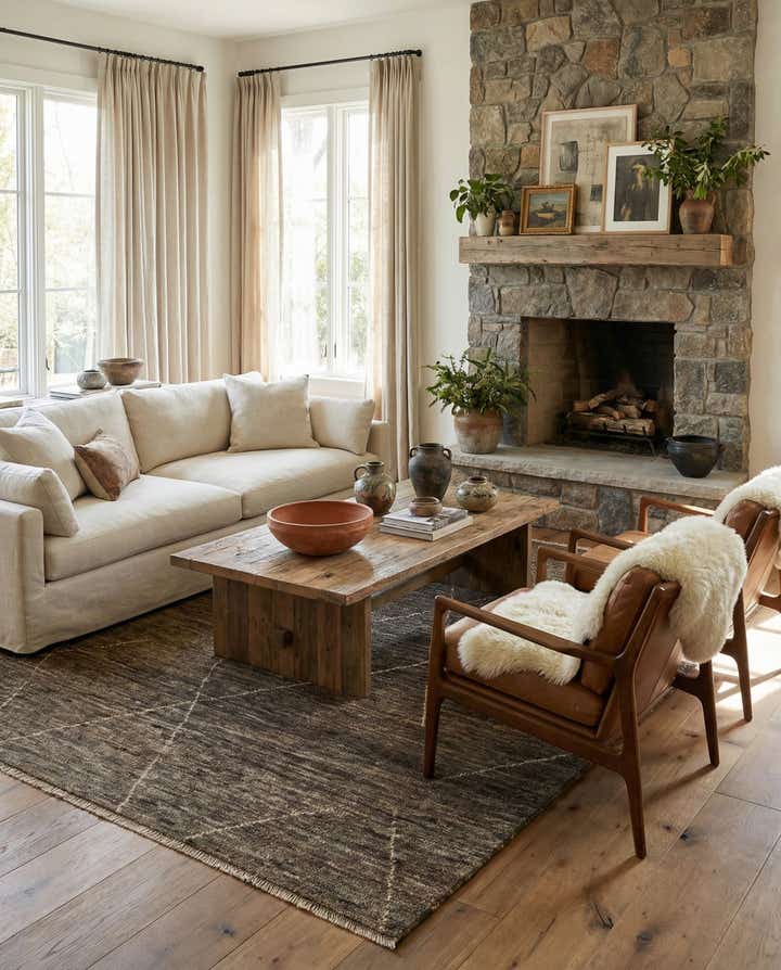 4' 8 x 6' 8 Hand Knotted Moroccan Wool Rug