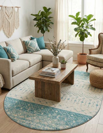 7' 10 x 10' Moroccan Trellis Oval Rug