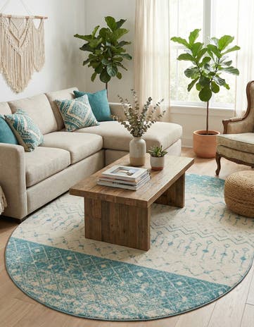 7' 10 x 10' Moroccan Trellis Oval Rug