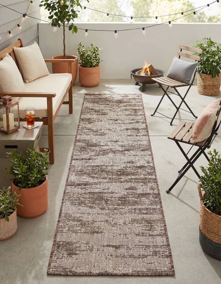 Detail image of 2' x 8' Easy-Clean Modern Indoor / Outdoor Runner Rug