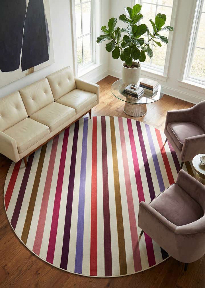 10' x 10' Easy-Clean Ribbon Indoor / Outdoor Round Rug