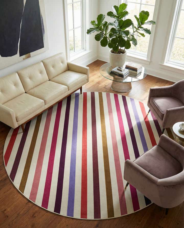 10' x 10' Easy-Clean Ribbon Indoor / Outdoor Round Rug