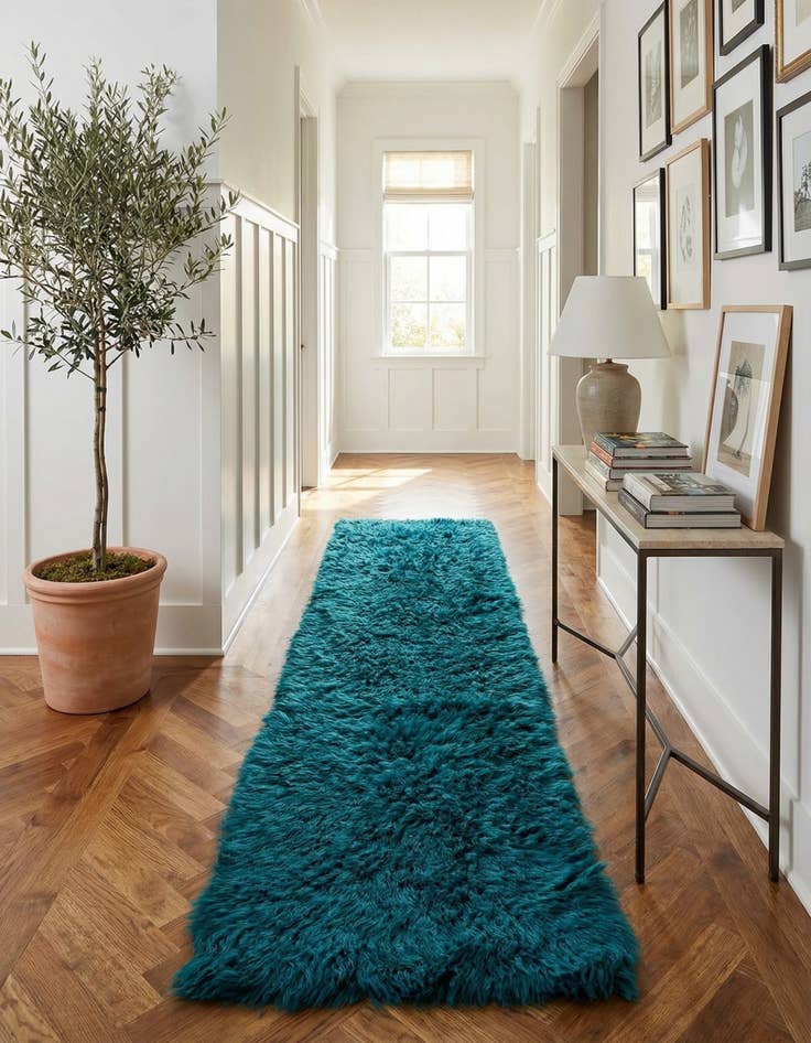 Detail image of 2' 4 x 11'  Hand Knotted Moroccan Wool Runner Rug