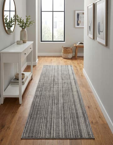 Gray Gemstone Runner Rug