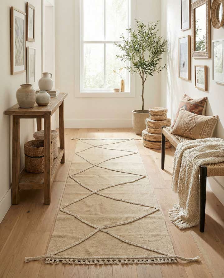 2' 5 x 8' 2 Hand Knotted Moroccan Wool Runner Rug