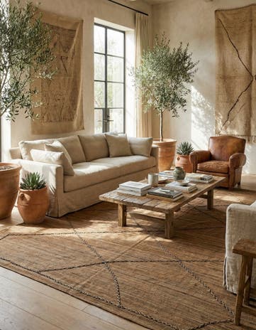 8' x 9' 7 Hand Knotted Moroccan Wool Rug
