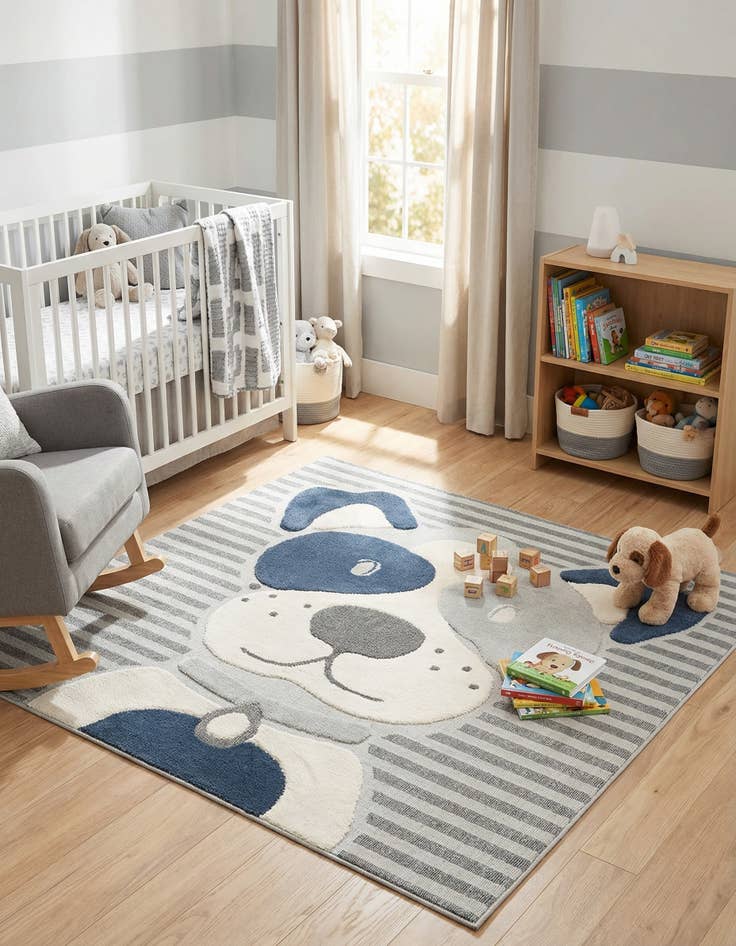 Detail image of 7' 10 x 7' 10 Whimsy Kids Square Rug