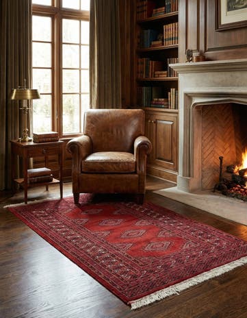 2' 9 x 5' 4 Hand Knotted Bokhara Oriental Wool Rug