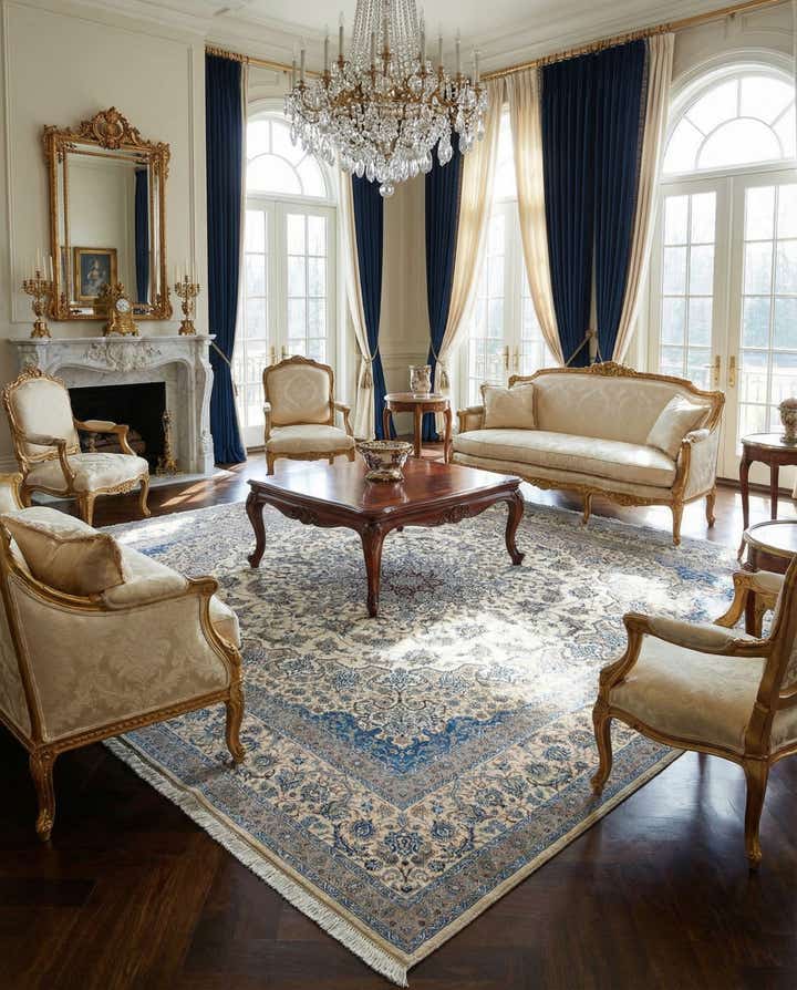 16' 5 x 16' 6 Hand Knotted Nain Persian Square Rug